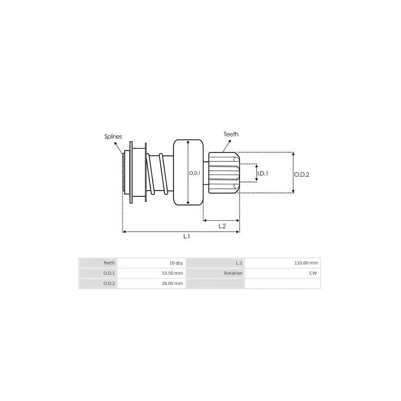 Pignone per motorino di avviamento 428000-3490 / 31619-06 / 31619-06A