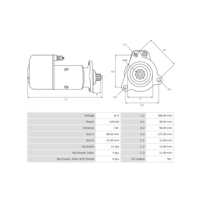 Starter replacing 0001401062 / 0001401063 / 0001418013