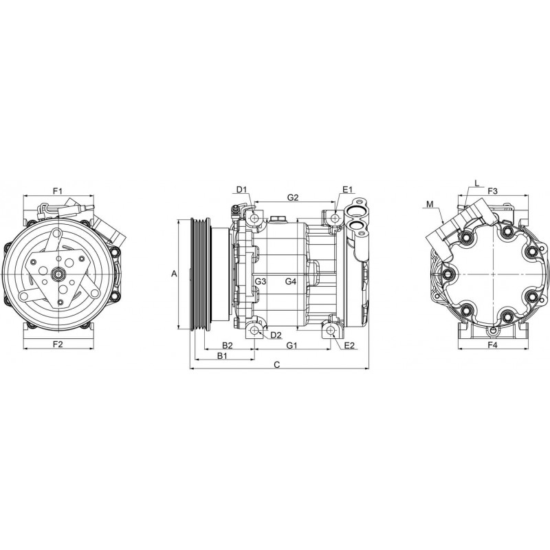 Compressore dell'aria condizionata si sostituisce TRSE074905J / TRSE073430 / 38800RNCZ02