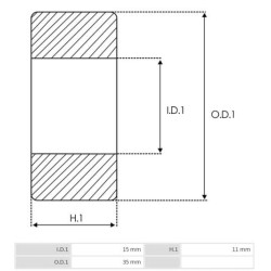 Rodamiento  NSK Para alternador Hitachi LR140-119 / LR140-130B