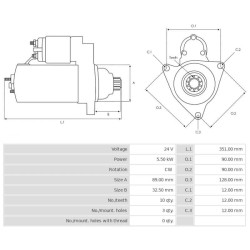 Motorino di avviamento MAHLE 11.131.899 / MS147 / AZF4699 Motorino di avviamento MAHLE 11.131.899 / MS147 / AZF4699