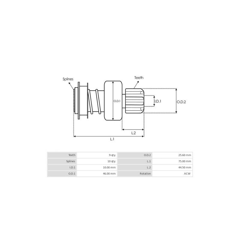 Drive for starter Valéo 1201665