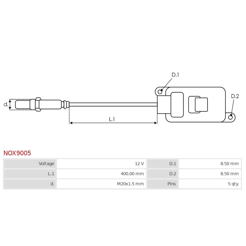 Capteur NOX remplace A0009058411 / A1038411 / AT12899