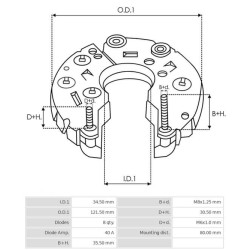 Gleichrichter für lichtmaschine Bosch 0120468053 / 0120468093