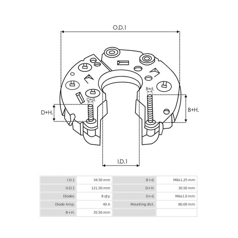 Gleichrichter für lichtmaschine Bosch 0120468053 / 0120468093