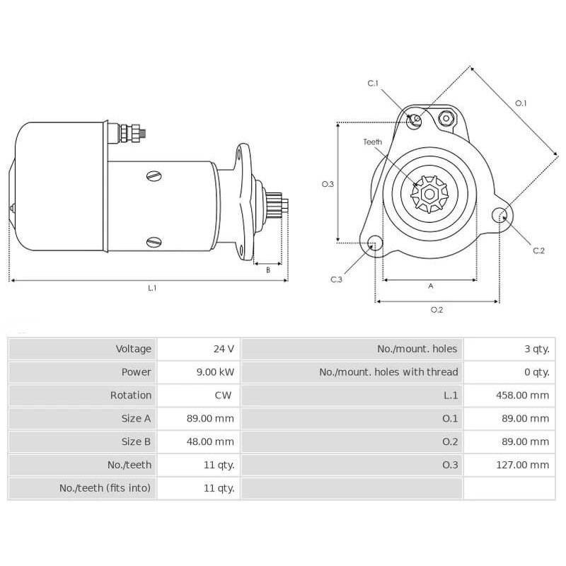 Starter replacing 0001510014 / 0001510017 / 0986011590