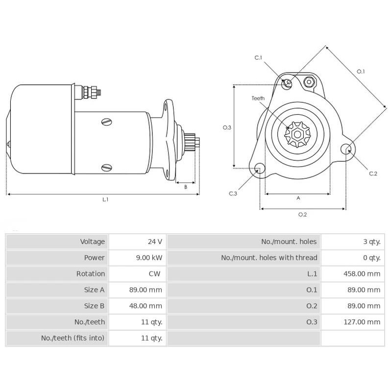 Starter replacing 0001510014 / 0001510017 / 0986011590