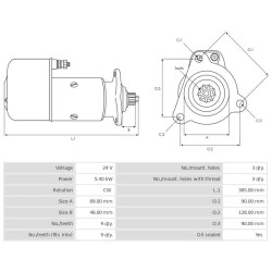Motor de arranque sustituye0001402011 / 0001402056 / 0001402058