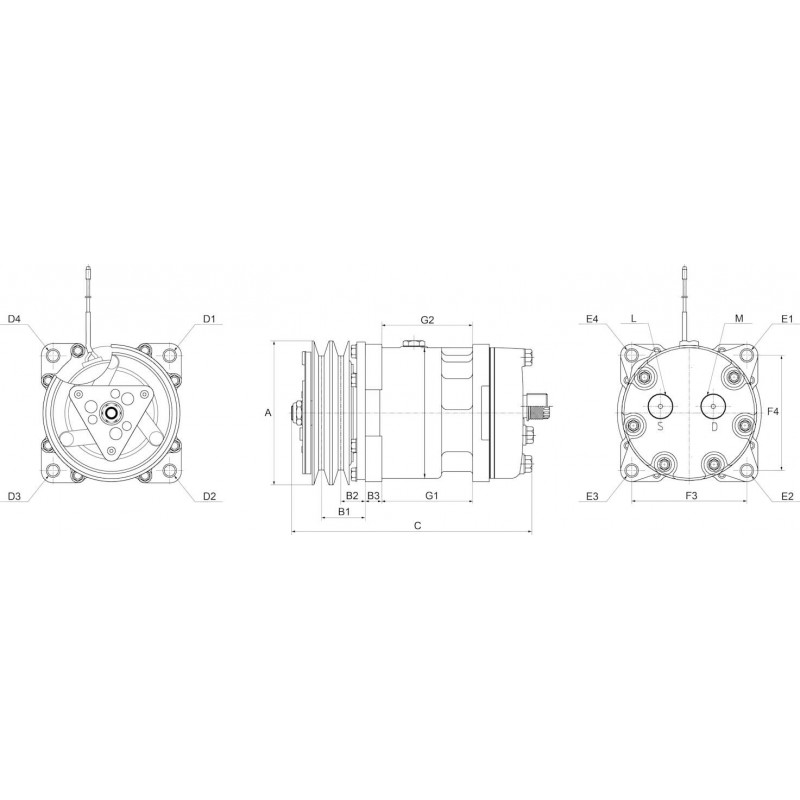 Compressore dell'aria condizionata si sostituisce SD5H14-4536 / SD5H14-6630