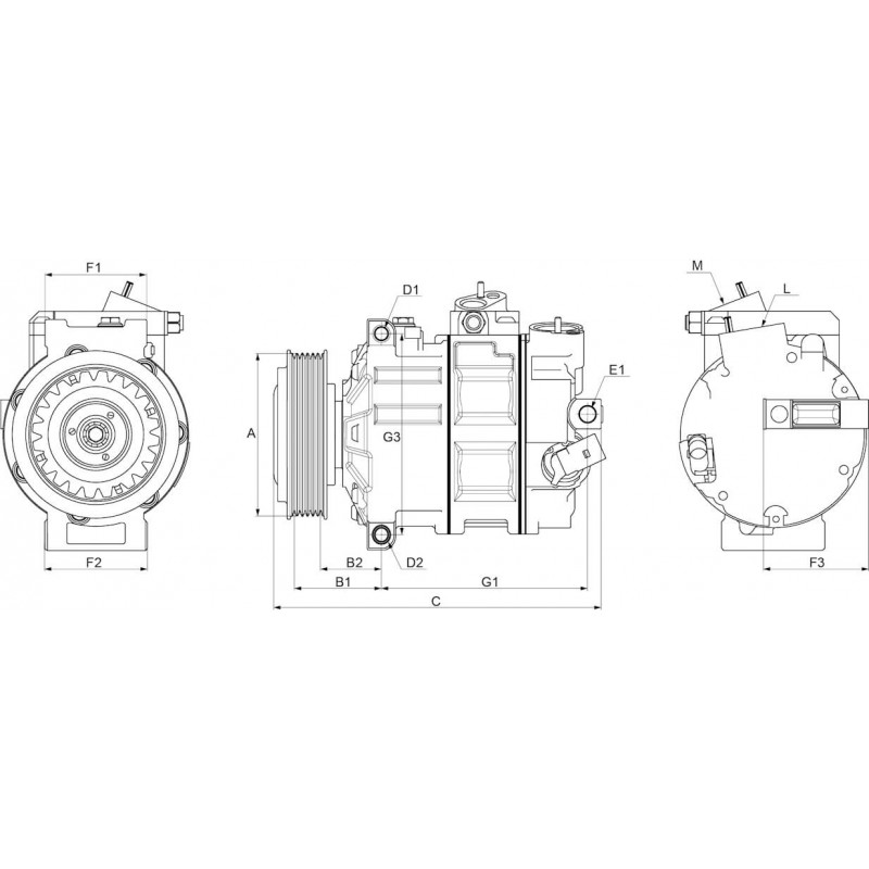 Compresseur de climatisation remplace Z0002259D / 36002425 / 36000456