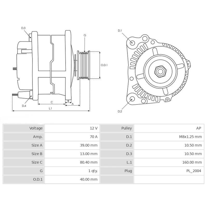 Alternatore sostituisce A005TA5271 / 23100-VJ210 / ALT3717