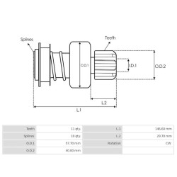 Drive for starter Denso 028000-6463 / 128000-4100