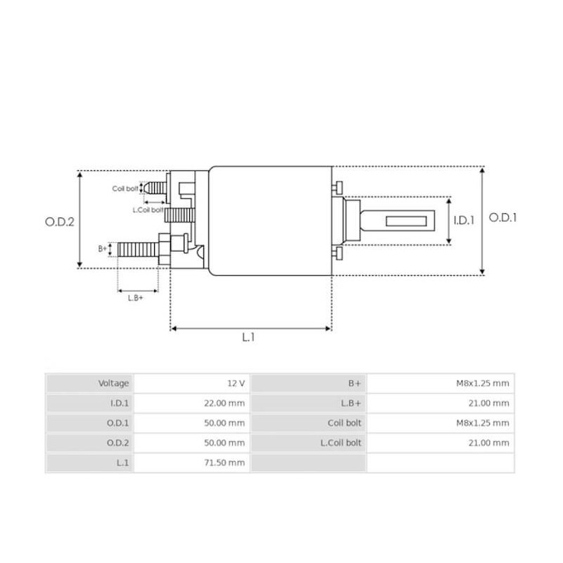 Solenoid for starter Magneti Marelli 63220506 / 63220536
