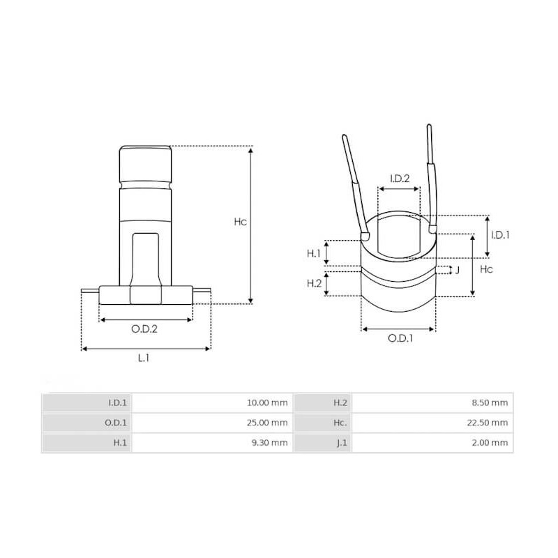 Slip Ring for alternator Prestolite 8MR2058P / 8SC3014U