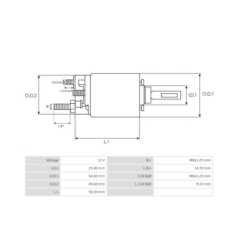 Solénoide Valéo CED5019 per motorini di avviamento D7E1 / D7E35