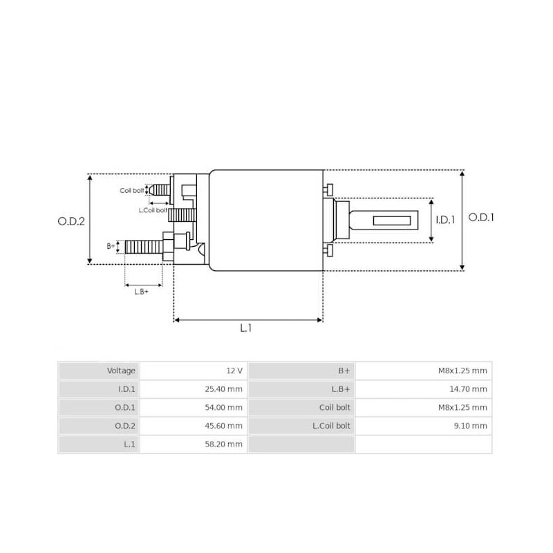 Solénoide Valéo CED5019 per motorini di avviamento D7E1 / D7E35