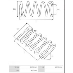 Resorte para escobillas de arranque Hitachi S13-100 / S13-101 / S13-102