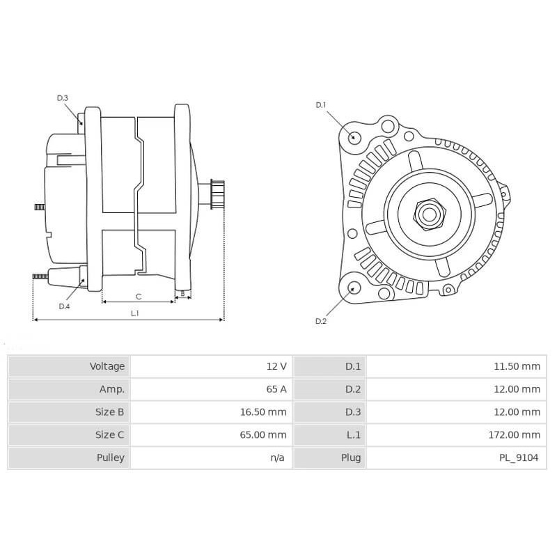 Alternador sustituye 0120488151 / 0120489136 / 0120489137