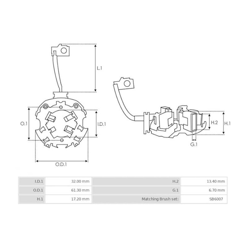 portaescobillas para motor de arranque Denso228000-9270