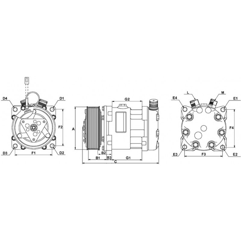 AC compressor replacing VPBLUH 19D629 CE / 64529295050 / 64526826879