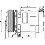 Compresseur de climatisation remplace SD7H15-8233 / SD7H15-8139 / 5700334