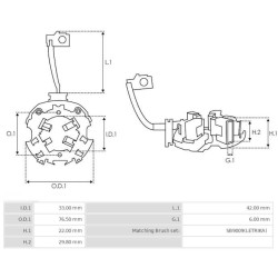 portaescobillas para motor de arranque Iskra AZE4122 / AZE4123 / AZE4125