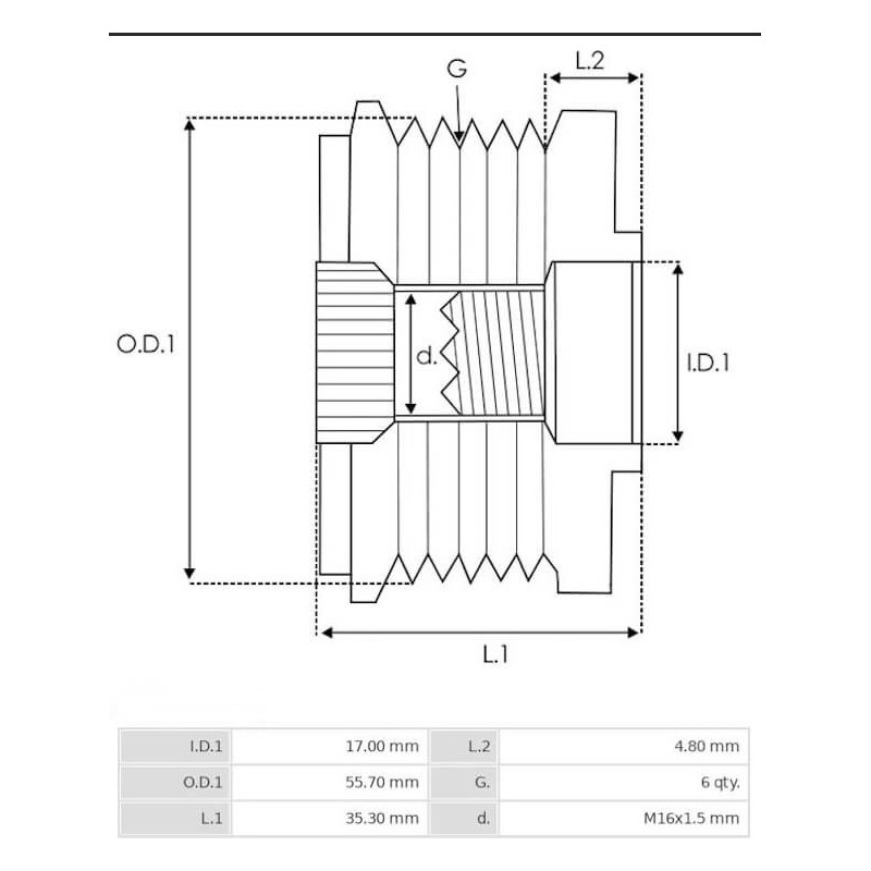 Poulie INA F-551623.01 / F-551623.02 / F-551623.06