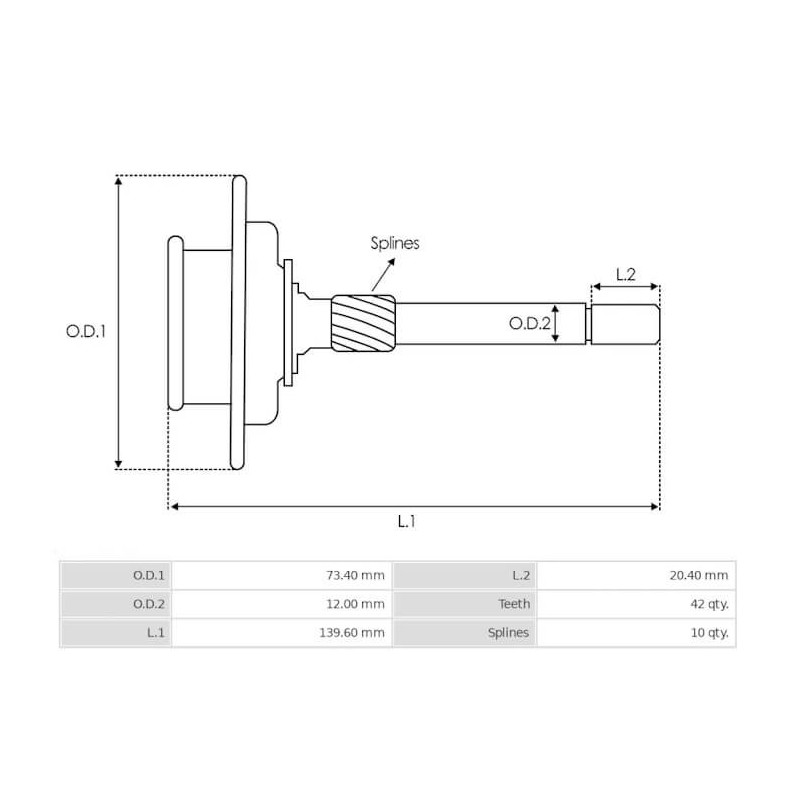 Train epicycloidal  para motor de arranque Bosch 0001109009 / 0001110003 / 0001110005