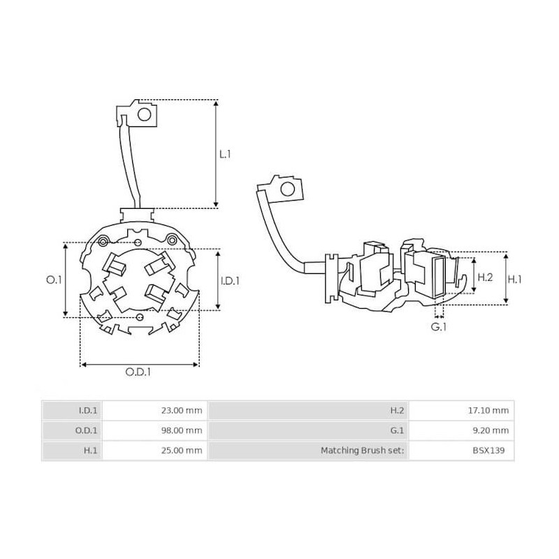 Porte balais pour démarreur Bosch 0001362005 / 0001362006 / 0001362034 Porte balais pour démarreur Bosch 0001362005 / 0001362006 / 0001362034