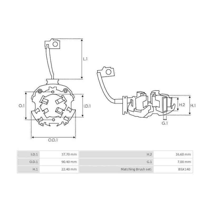 Portaspazzole per motorino di avviamento Bosch 0001312108 / 0001312109 / 0001317007