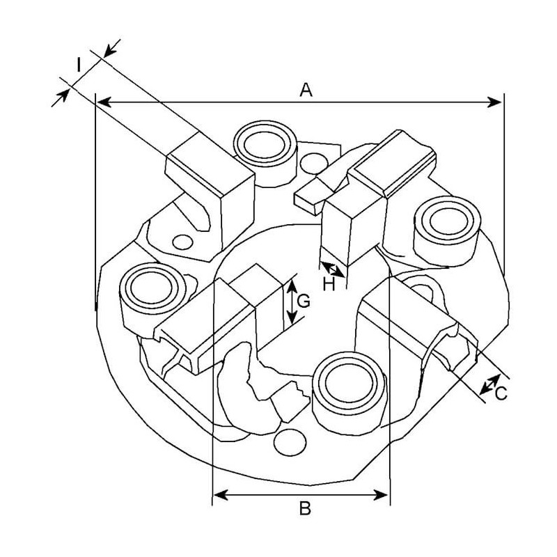 Portaescobillas  para motor de arranque Magnyi Marelli 63216896 / mt68ad / mt68lc / MT68PB / MT68RA / MT68T