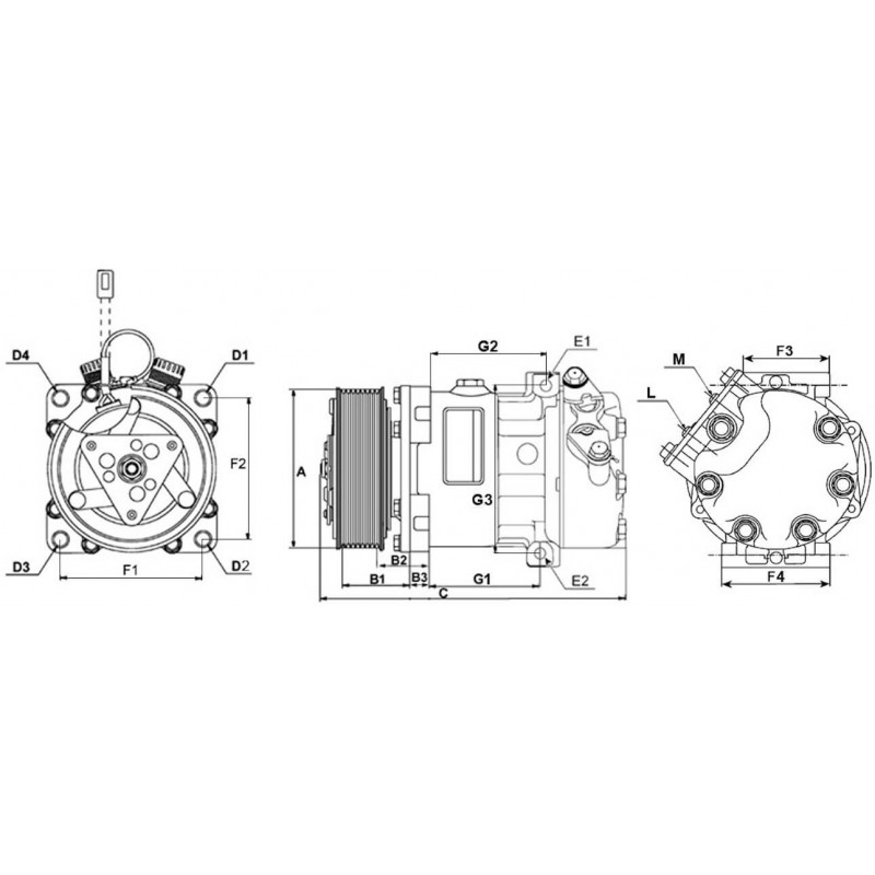 AC compressor replacing 96861885 / 96629606 / 4803455