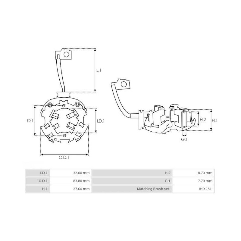 portaescobillas para motor de arranque Bosch 0001218002 / 0001218003 / 0001218004