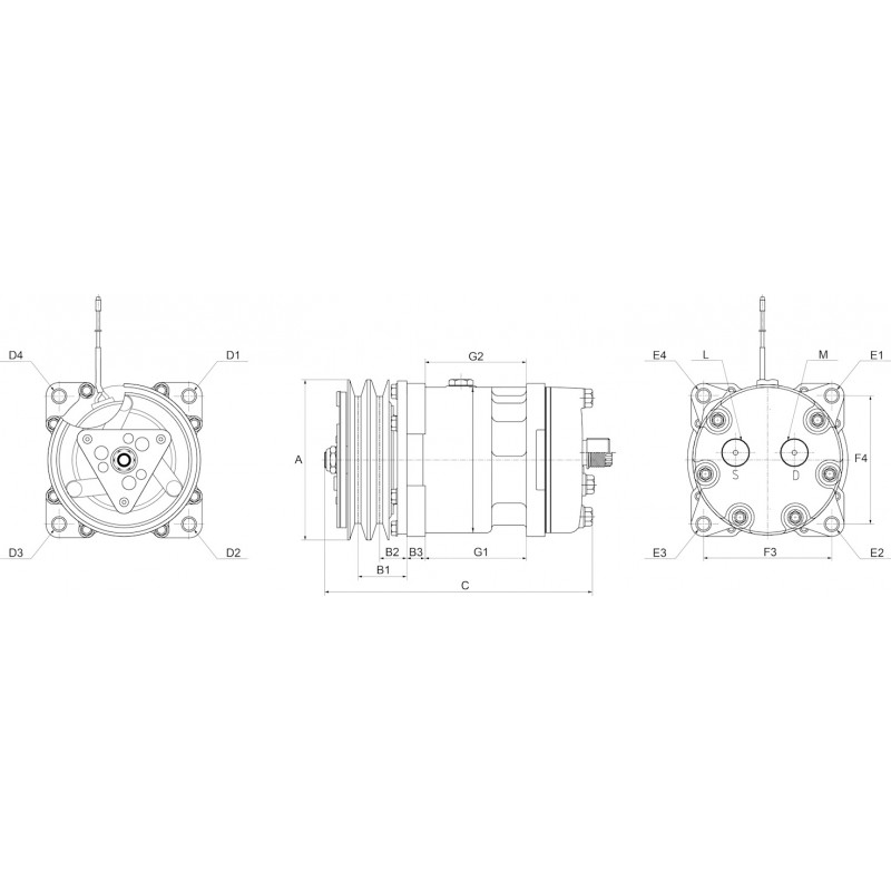 AC compressor replacing SANDEN SD7H154478 / sd7h15-4609 / SD7H15-U4609