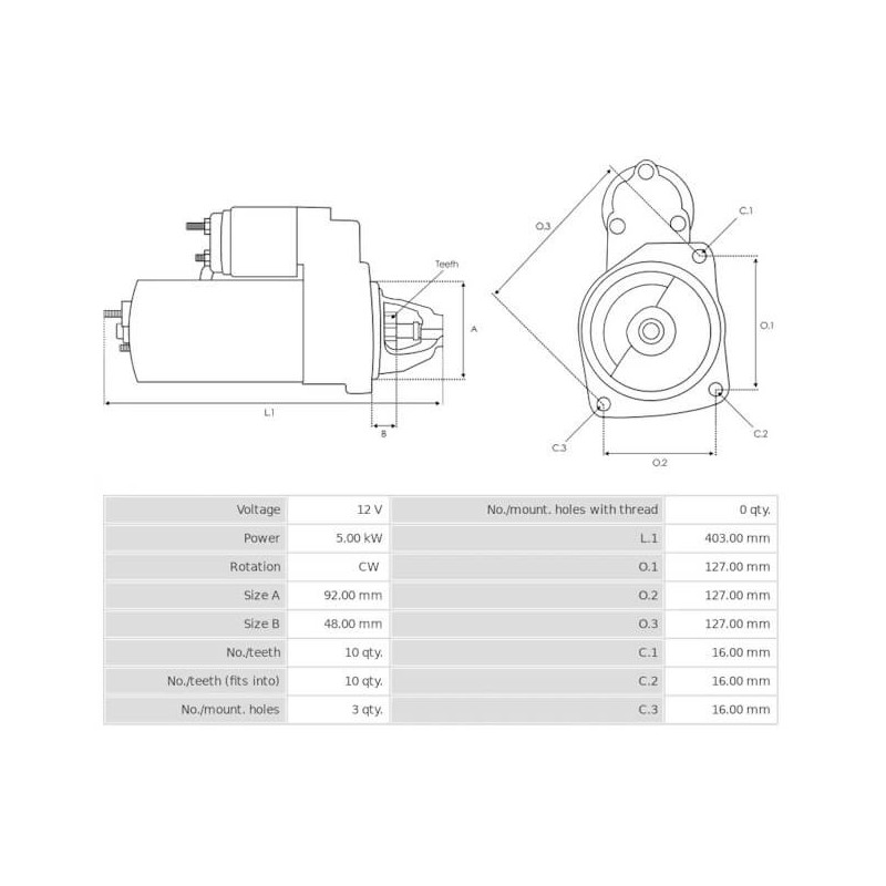Anlasser für DELCO REMY 1993767 / 1990347 / 10461011 / 10461006