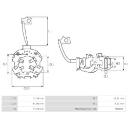 portaescobillas para motor de arranque Denso128000-2680 / 128000-2682 / 128000-5210