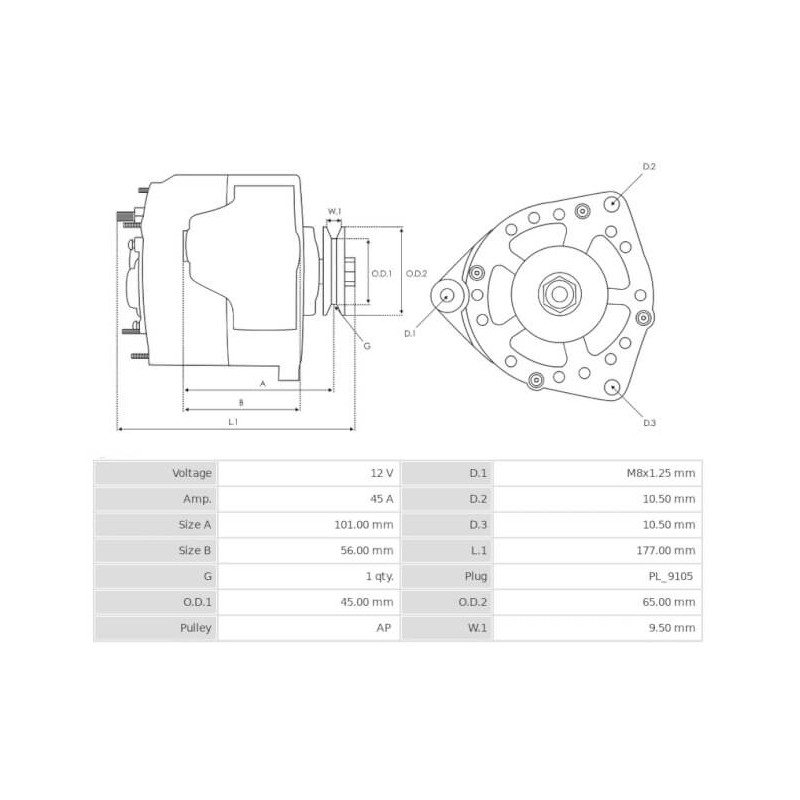 Alternatore sostituisce 0120489372 / 0120489376 / 0120489377