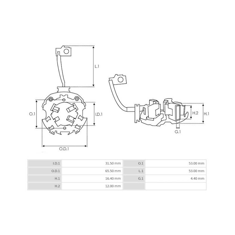 Brush holder for starter MITSUBISHI M00T22471 / m0t20871 / M0T20871ZE