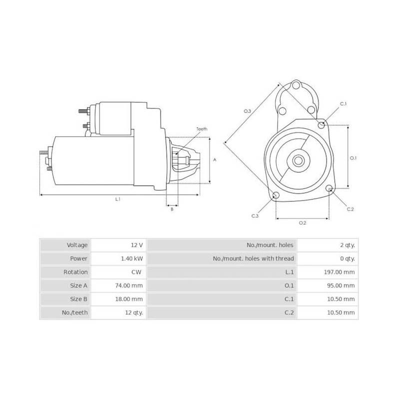 Démarreur NEUF remplace Hitachi  S114-824 / S114-939A / Polaris 4011979 / 4011979-479 / 4012855-479 