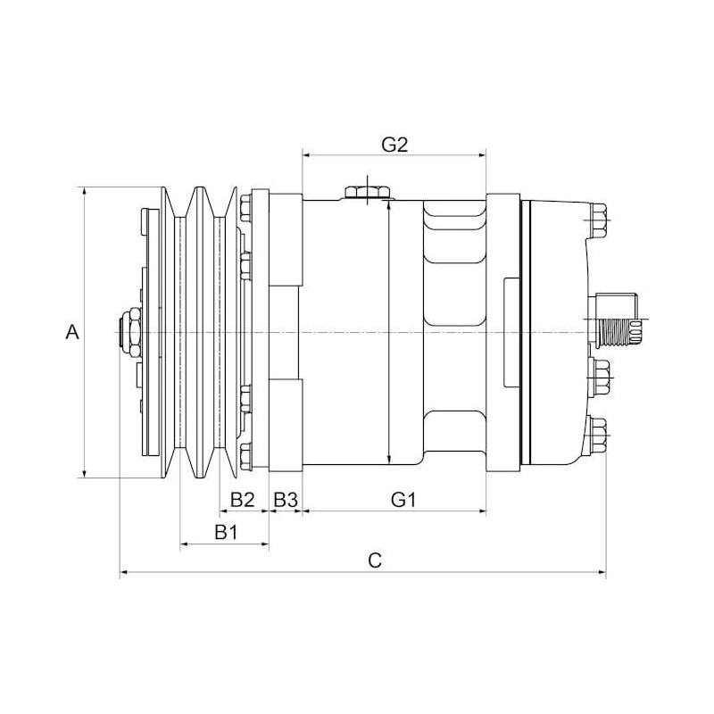 Compresseur de climatisation remplace SD7H15-4435 / 75R89424