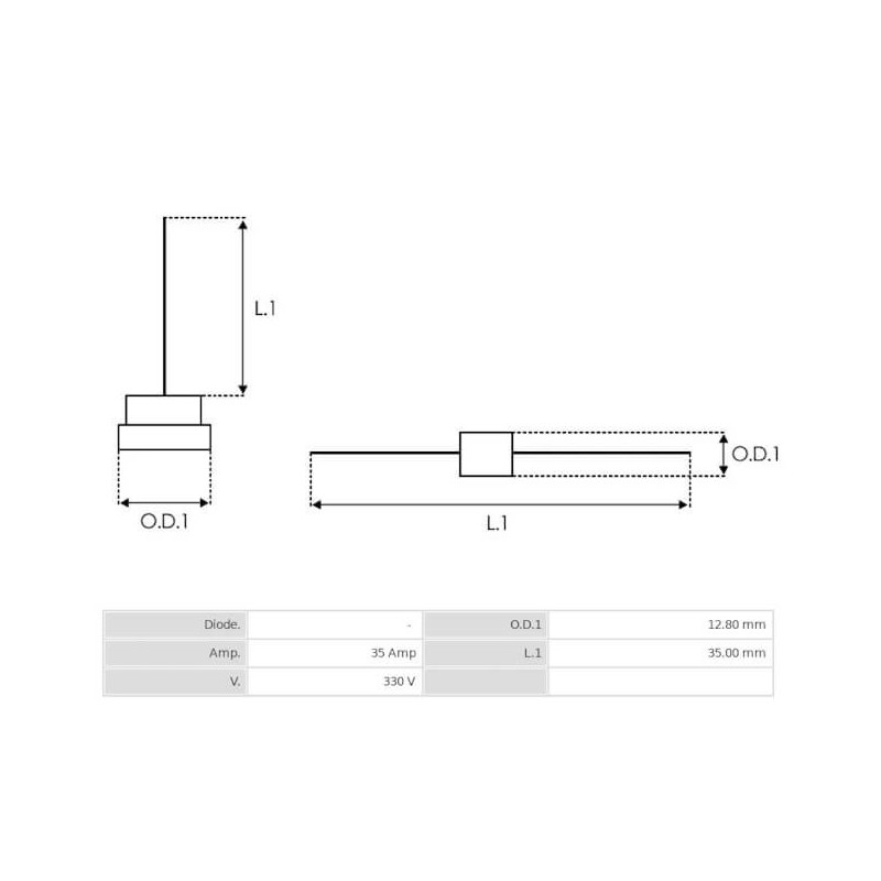 Diodo negativo per alternatore Delco 10459003 / 10459005 / 10459006