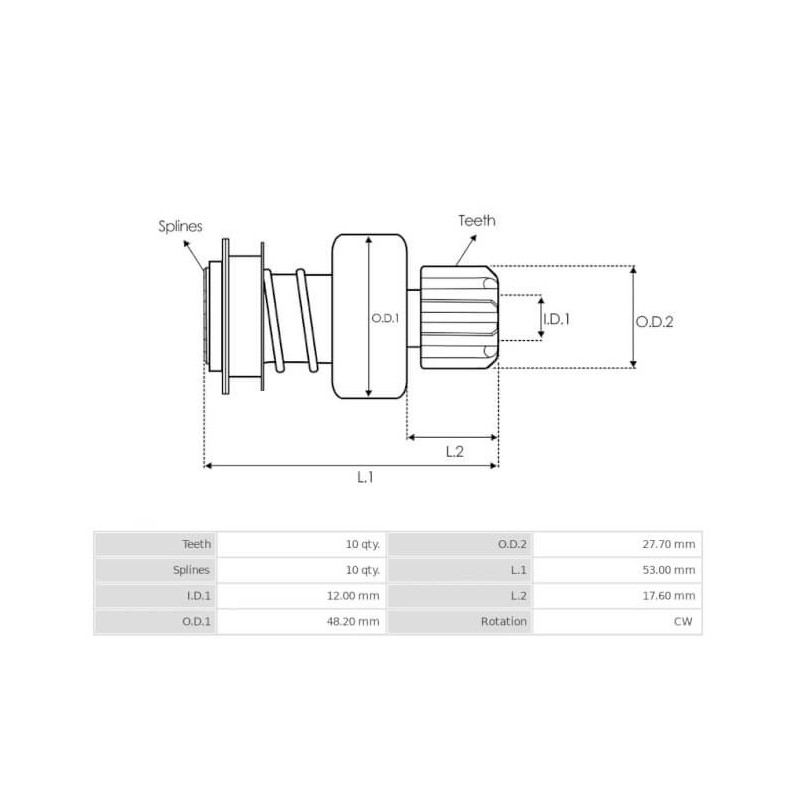 Drive for starter Bosch 0001137003 / 0001137005