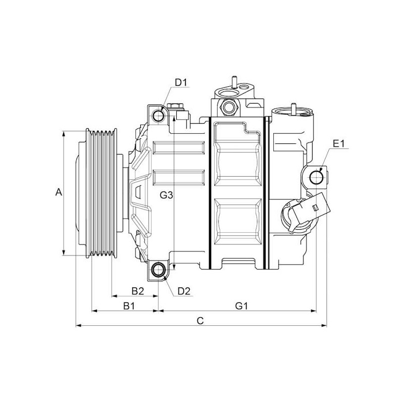 Compressore dell'aria condizionata si sostituisce A0038304360 / A0008305702 / 92600-5DB1A