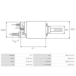 Solenoid for starter DUCELLIER 6160D / 6160E / 6160F / 6160G Solenoid for starter DUCELLIER 6160D / 6160E / 6160F / 6160G