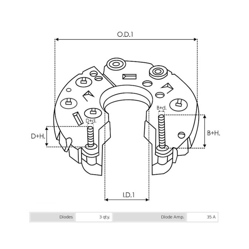 Gleichrichter für lichtmaschine Delco remy 10459003 / 1117069