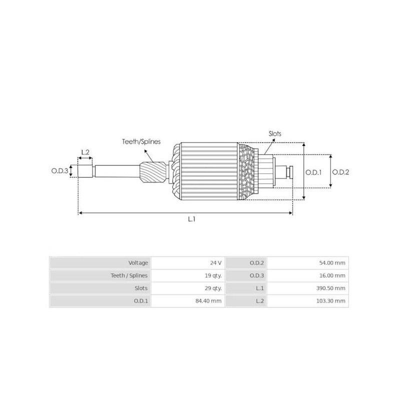 Armadura para motor de arranque  Delco remy 10478815 / 10478817