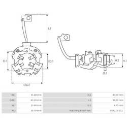 portaescobillas para motor de arranque Bosch 0001108401 / F002G20670 / F004A94004