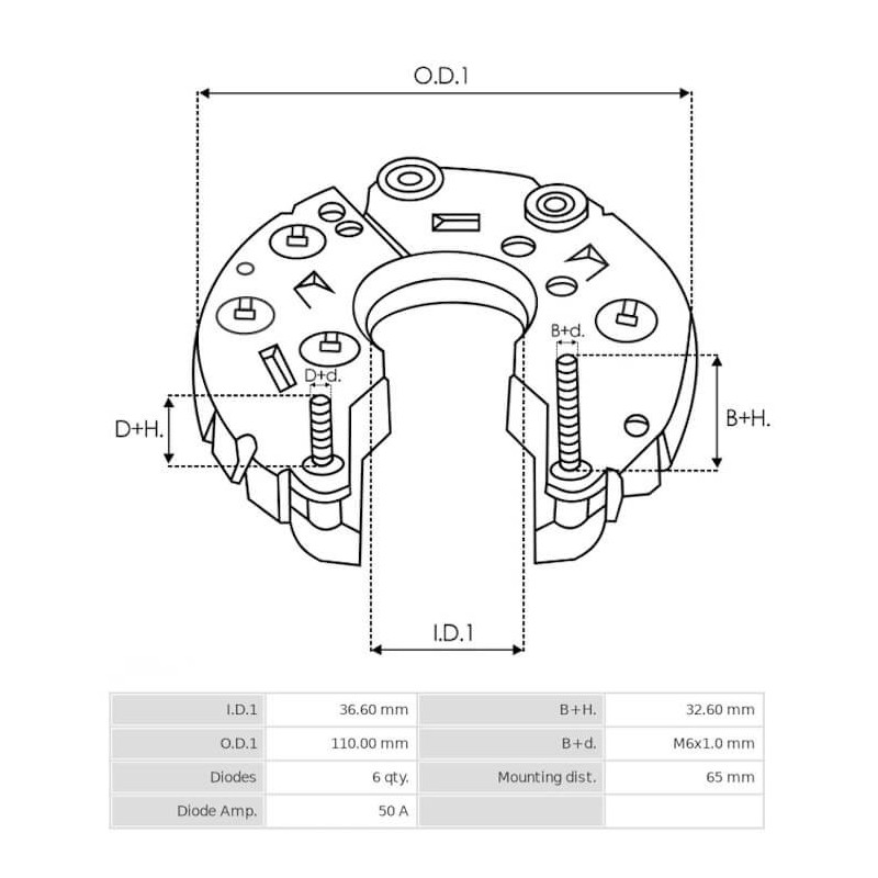 Rectificador para alternador Bosch 0120400740 / 0120400741 / 0120400742