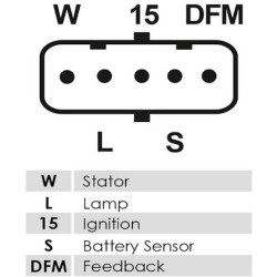 Regulador para alternador Bosch 0120000019 / 0124555005 / 0124555006