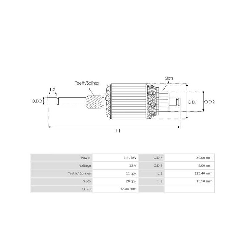 Anker für Anlasser Bosch 0001107104 / 0001107402 / 0001107403